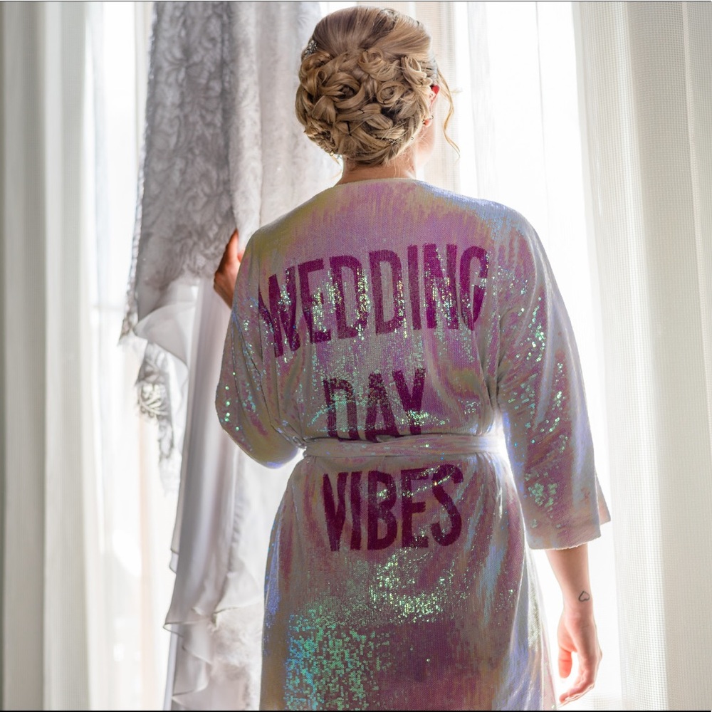 Hayley Paige Sequin Wedding Day Bridal Robe